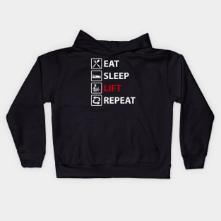 Eat Sleep Lift Repeat | Motivational & Inspirational | Gift or Present for Gym Lovers Kids Hoodie